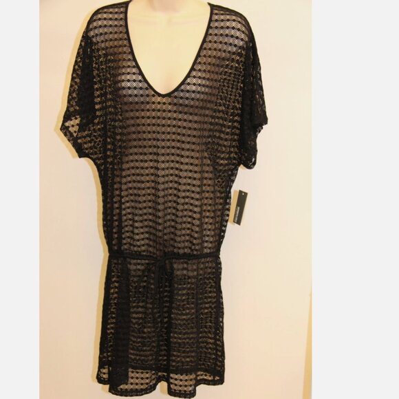 NWT Kenneth Cole Reaction Swimsuit Bikini Crochet Cover Up Dress - Picture 1 of 4